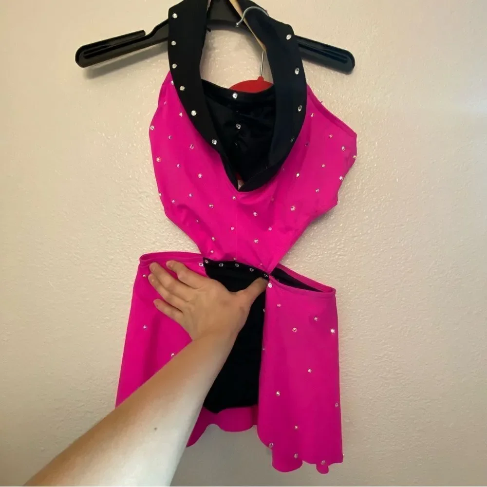 WEISSMAN custom Dance Costume hot pink WORKING DAY NIGHT D11569 MC-Medium child